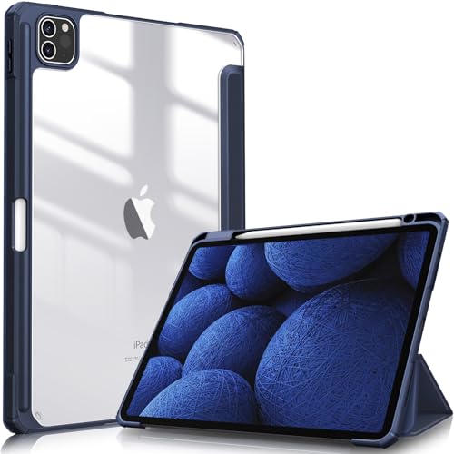 FINTIE Hybrid-Hülle, kompatibel mit iPad Pro 11 Zoll (2022/2021/2020/2018, 4. / 3. / 2. / 1. Generation), ultradünn, stoßfest, transparent, mit Stifthalter, automatische Wake/Sleep-Funktion, von FINTIE