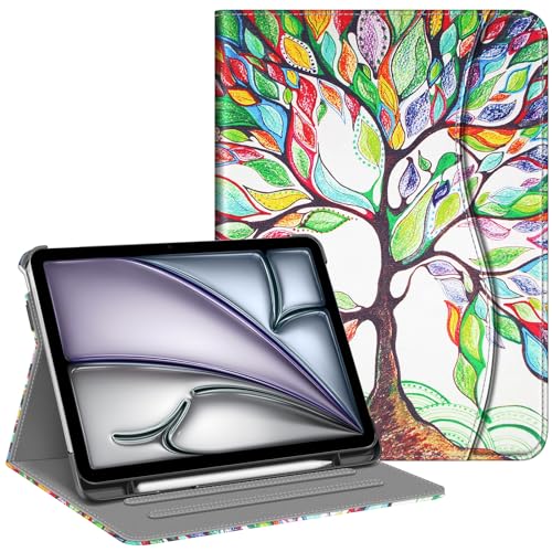 FINTIE Schutzhülle für iPad Air 4. Generation 10,9 Zoll 2020 mit Stifthalter, Multi-Winkel-Ansicht, Folio, Smart Stand Cover mit Tasche, Auto Sleep/Wake, (Love Tree) von Fintie