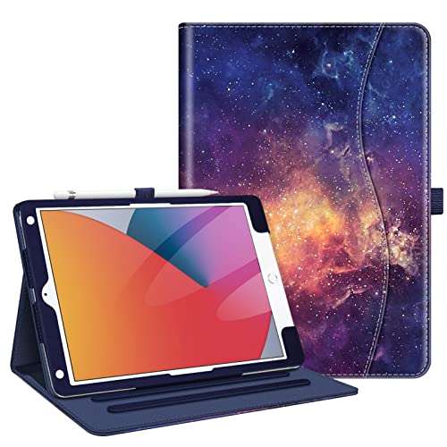FINTIE Schutzhülle kompatibel mit iPad 10,2 Zoll 9. Generation 2021/8. Generation 2020/7. Gen 2019, Schutzhülle mit Mehreren Positionen, automatischer Schlaf-/Weckfunktion, Eckenschutz, Galaxie von FINTIE