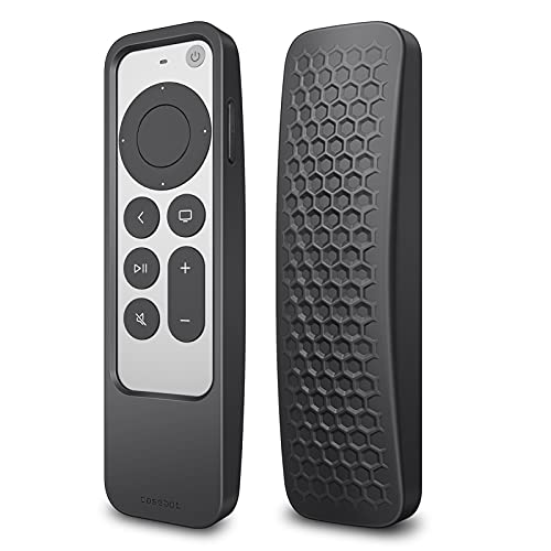 Fintie 2-in-1 Schutzhülle für 2022/2021 Apple TV Siri Fernbedienung und Apple AirTag – Leichte rutschfeste Stoßfeste Hülle für Apple TV 4K / HD Siri Remote Controller (3. /2. Gen), Schwarz von FINTIE