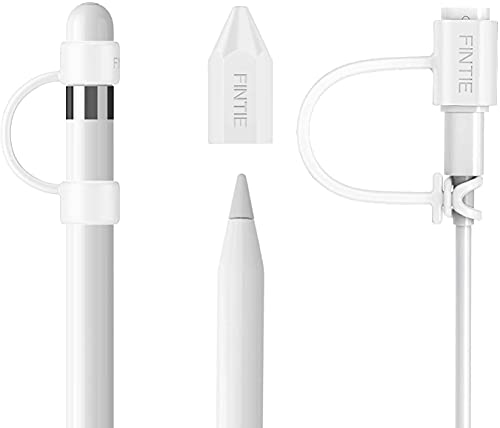 Fintie [3 Stück Pencil Kappe/Pencil Spitze Kappe/Kabel Adapterhalter Kompatibel mit iPencil 1. Generation, iPad 7. Gen, iPad 9.7, iPad Air 3. Gen 2019/iPad Pro 10.5, iPad Mini 5 Pencil, Weiß von Fintie