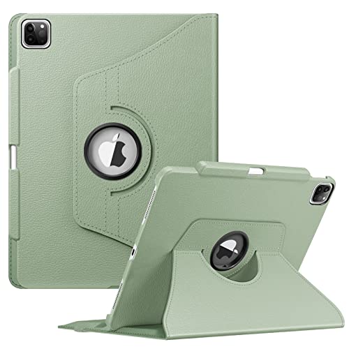 Fintie Drehbare Schutzhülle für iPad Pro 12.9 Zoll (32.8 cm) 5. Generation 2021, um 360 Grad drehbar, mit Stifthalter, auch passend für iPad Pro 4./3. Generation, Salbeigrün von FINTIE