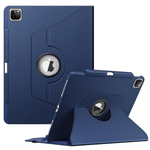 Fintie Drehbare Schutzhülle für iPad Pro 32,8 cm (12,9 Zoll) (6./5./4./3. Generation) 2022, 360-Grad-schwenkbare Standhülle mit Stifthalter, Auto-Sleep/Wake-Funktion, Marineblau von FINTIE