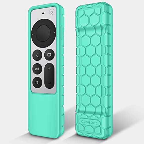 Fintie Fernbedienung Hülle für Apple TV 4K / HD Siri Remote 2022 2021 (3. / 2. Gen) - [Bienenstock Serie] Leichte rutschfeste Stoßfeste Silikon Schutzhülle Slim Case Cover, Minzgrün von FINTIE