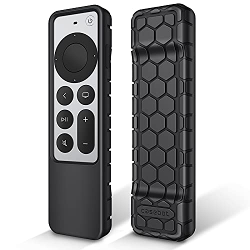 Fintie Fernbedienung Hülle für Apple TV 4K / HD Siri Remote 2022 2021 (3. / 2. Gen) - [Bienenstock Serie] Leichte rutschfeste Stoßfeste Silikon Schutzhülle Slim Case Cover, Schwarz von FINTIE