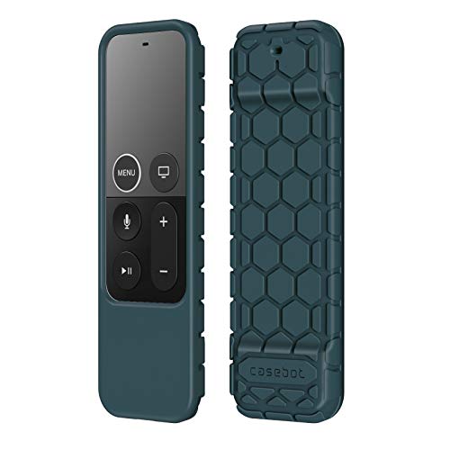 Fintie Fernbedienung Hülle für Apple TV 4K 5. und 4. Generation Siri Remote Fernbedienung - [Bienenstock Serie] Leichte rutschfeste Stoßfeste Silikon Schutzhülle Slim Case Cover, Mitternachtsblau von FINTIE