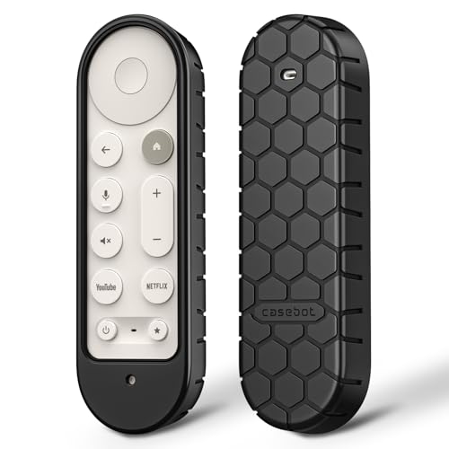 Fintie Fernbedienung Hülle für Google TV Streamer (4K) Voice Search Remote 2024 - [Bienenstock Serie] Leichte rutschfeste Stoßfeste Silikon Schutzhülle Slim Case Cover, Schwarz von FINTIE