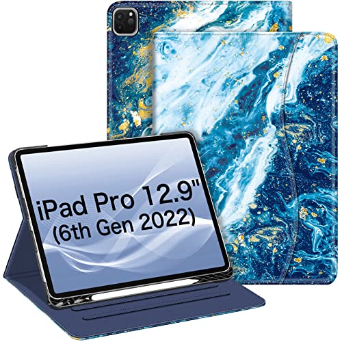 Fintie Folio-Schutzhülle für iPad Pro 12,9 Zoll (32,8 cm), 6. Generation 2022, Multi-Winkel, Smart-Ständer, mit Stifthalter und Tasche, auch passend für iPad Pro 12,9 Zoll 2021, 5. und 2020, 4. und von Fintie