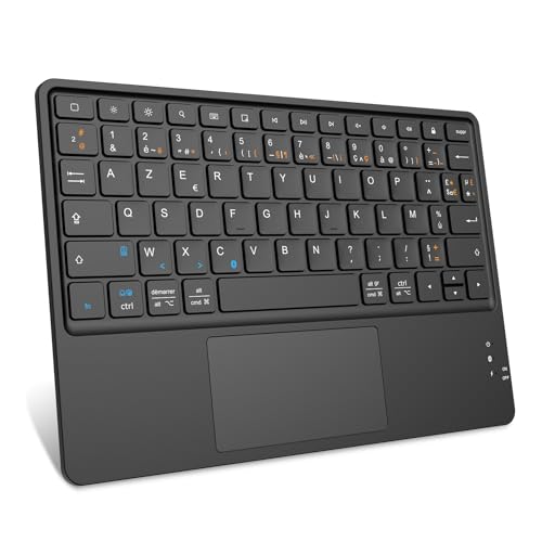 Fintie Französische AZERTY-Tastatur 10 Zoll – Bluetooth-Tastatur mit ultradünnem, leichtem Touchpad für iPad, Android-Tablet, Schwarz Fintie Französische AZERTY-Tastatur 10 Zoll – Bluetooth-Tastatur mit ultradünnem, leichtem Touchpad für iPad, Android-Tablet, Schwarz von FINTIE