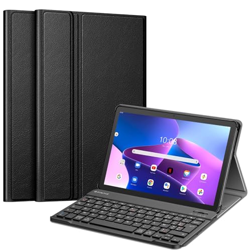 Fintie Französische AZERTY-Tastatur für Lenovo Tab M10 3rd Generation 10.1" 2022 (TB328) - Multiposition Cover, AZERTY-Tastatur für Lenovo Tab M10 3rd Gen, Schwarz von Fintie