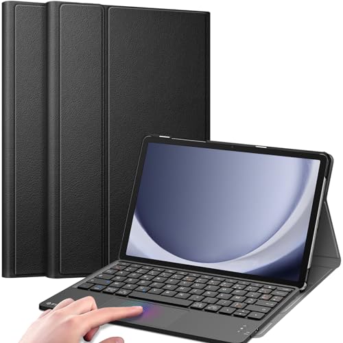 Fintie Französische AZERTY-Tastatur für Samsung Galaxy Tab A9 Plus (A9+) 11 Zoll 2023, kabellose Tastatur mit Touchpad, Multi-Positions-Cover, Schwarz von Fintie