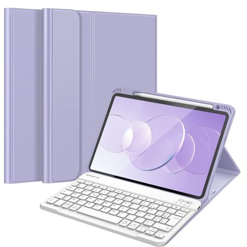 Fintie Französische AZERTY-Tastatur für iPad Air 5 10,9 Zoll 2022 / iPad Air 4 2020 – kabellose Tastaturabdeckung mit Stiftaufbewahrung, Mauve von Fintie
