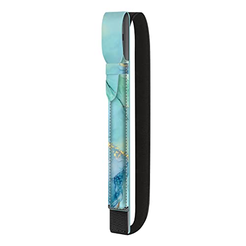 Fintie Halter Kompatibel mit Apple Pencil Pro/USB-C & Apple Pencil 1./ 2. Gen, Kunstleder Stift Hülle mit USB-Adapter-Tasche kompatibel mit iPad Hülle, Smaragd Marmor von FINTIE