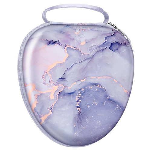 Fintie Tasche Kompatibel mit AirPods Max Kopfhörern, Ersatz-Reiseschutz-Aufbewahrungstasche Hülle Case mit Auto Wake/Sleep, Marmor Lila von FINTIE