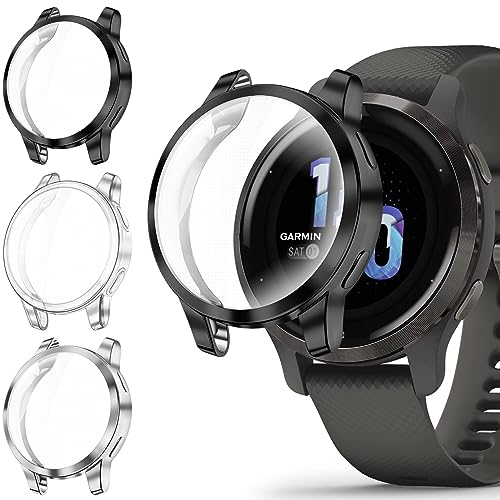 Fintie Hülle Kompatibel mit Garmin Venu 2S / Vivoactive 4S, [3 Stück] Weiche TPU Displayschutz Schutz Gehäuse Abdeckung von FINTIE