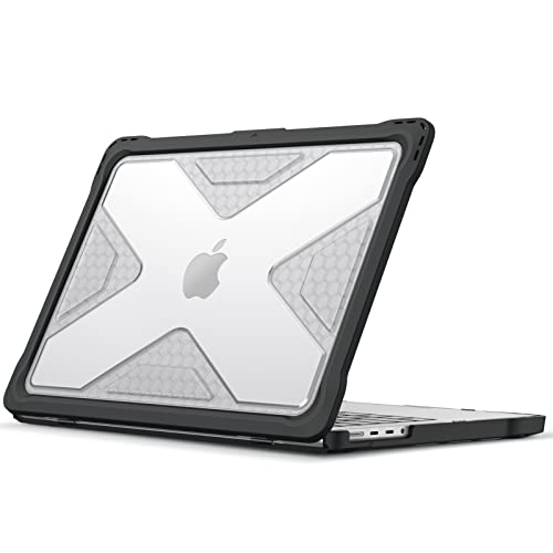 Fintie Hülle Kompatibel mit MacBook Pro 14 Zoll (2024-2021) A3112 A3401 A3185 A2992 A2918 A2779 A2442 M4 M3 M2 M1 Pro/Max, Ganzkörper-Rugged Hybrid Schutzhülle TPU Stoßstange Case, Transparent von FINTIE