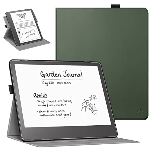 Fintie Hülle für Kindle Scribe 2024/2022-360 Grad Drehbarem Ständer Case mit Auto Schlaf/Wach für 10,2 Zoll Kindle Scribe 2024, Alpingrün von FINTIE