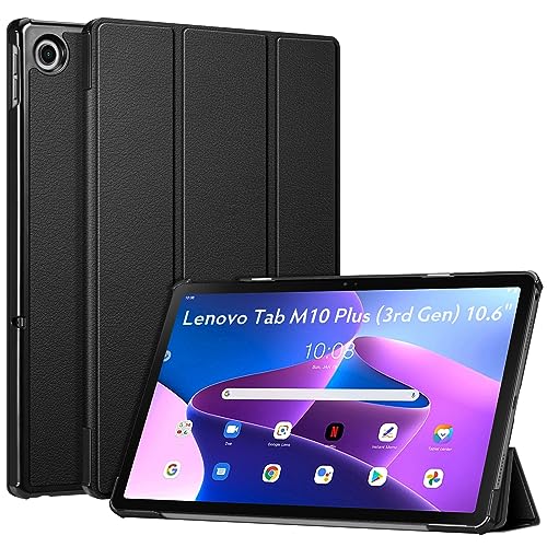 Fintie Hülle für 10.6" Lenovo Tab M10 Plus (3. Gen) Tablet 26,9cm (2000x1200, 2K Display) 2022, Ultradünne Schutzhülle mit Auto Schlaf/Wach, Nicht für 10.1" Lenovo Tab M10 (3. Gen), Schwarz von Fintie