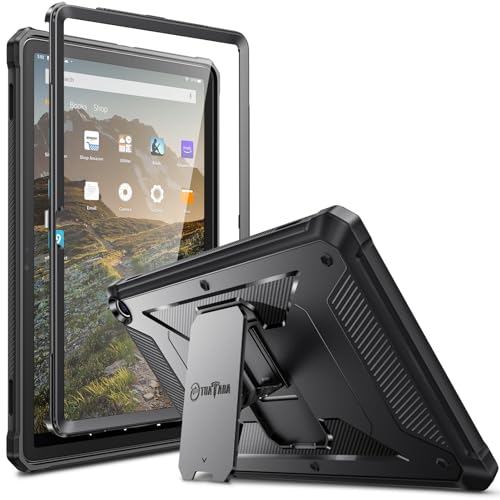 Fintie Hülle für Amazon Fire Max 11 Tablet 13. Generation 2023, Ganzkörper-Rugged Hybrid Stand Schutzhülle mit eingebauter Schutzfolie, Schwarz von Fintie