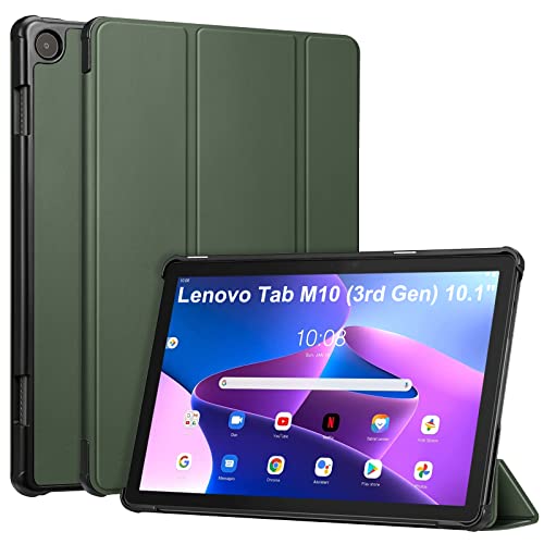 Fintie Hülle für Lenovo Tab M10 (3. Gen) Tablet 10,1" TB-328FU/TB-328XU, Ultradünne Schutzhülle mit Auto Schlaf/Wach Funktion, Nicht für Lenovo M10 Plus (3. Gen) Tablet 10.6", Grün von Fintie