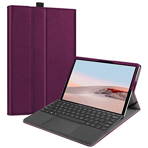 Fintie Hülle für Microsoft Surface Go 3 (2021) / Surface Go 2 (2020) / Surface Go (2018) - Multi-Angle Viewing Portfolio Business Cover, kompatibel mit Type Cover Tastatur (lila) von Fintie