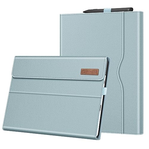 Fintie Hülle für Microsoft Surface Pro 10 / Pro 9 13 Zoll - Multi-Sichtwinkel Hochwertigem Kunstleder Tasche Schutzhülle mit Dokumentschlitze Stift Halter, Type Cover Kompatibel, Eisblau von Fintie