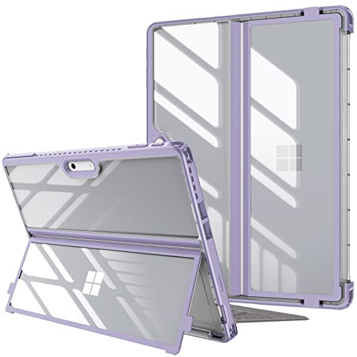 Fintie Hülle für Microsoft Surface Pro 11/10 / 9/9 5G (2024-2022) 13 Zoll, Stoßfeste Robuste Hartschalen Schutzhülle mit Original Ständer, Type Cover Kompatibel, Pastellviolett von FINTIE