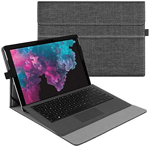 FINTIE Hülle für Microsoft Surface Pro 7+/ 7/6/ 5/4/ 3 Tablet 12.3 Zoll - Multi-Sichtwinkel Hochwertige Tasche Schutzhülle aus Kunstleder, Type Cover kompatibel, Dunkelgrau FINTIE Hülle für Microsoft Surface Pro 7+/ 7/6/ 5/4/ 3 Tablet 12.3 Zoll - Multi-Sichtwinkel Hochwertige Tasche Schutzhülle aus Kunstleder, Type Cover kompatibel, Dunkelgrau von FINTIE