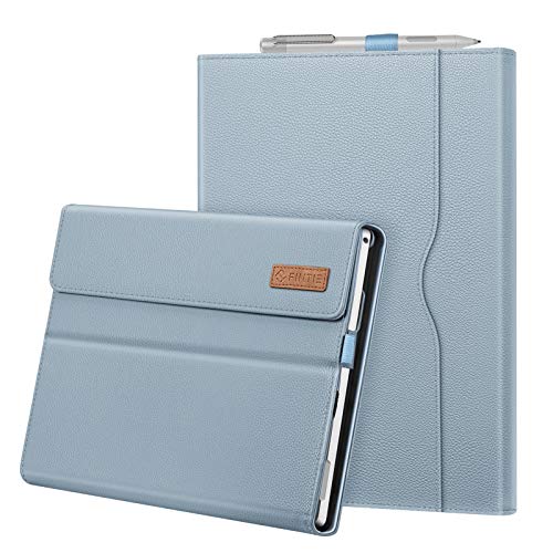 Fintie Hülle für Microsoft Surface Pro 7+ / Pro 7 / Pro 6 / Pro 5 / Pro 4 / Pro 3 - Multi-Sichtwinkel Kunstleder Tasche Schutzhülle mit Dokumentschlitze, Type Cover kompatibel, Eisblau von Fintie