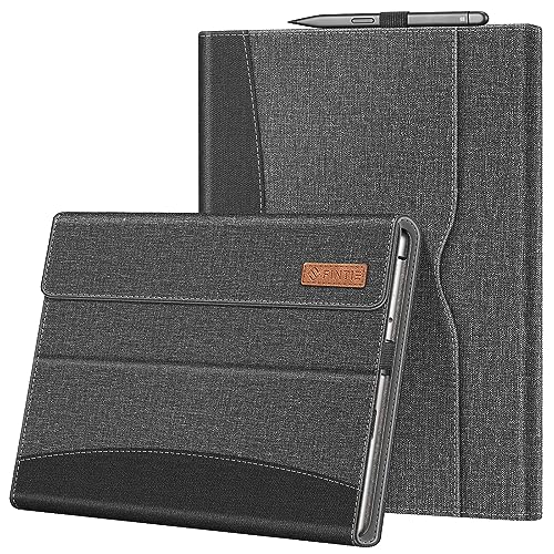 Fintie Hülle für Microsoft Surface Pro 8 13 Zoll (2021) - Multi-Sichtwinkel Hochwertigem Kunstleder Tasche Schutzhülle mit Dokumentschlitze, Type Cover Kompatibel, Grau von FINTIE