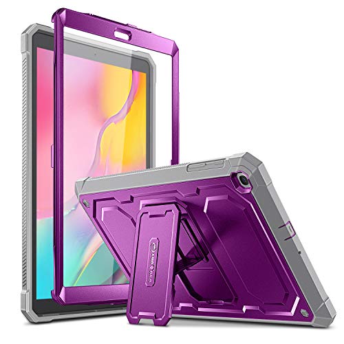 Fintie Hülle für Samsung Galaxy Tab A 10.1 2019 - Ganzkörper-Rugged Hybrid Stand Schutzhülle mit eingebauter Schutzfolie für Samsung Tab A 10.1 Zoll SM-T510/T515 2019 Tablet, Lila von Fintie