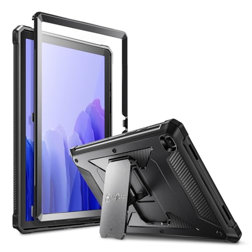 Fintie Hülle für Samsung Galaxy Tab A7 10,4 Zoll 2022/2020, Ganzkörper-Rugged Hybrid Stand Schutzhülle mit eingebauter Schutzfolie, Schwarz von Fintie