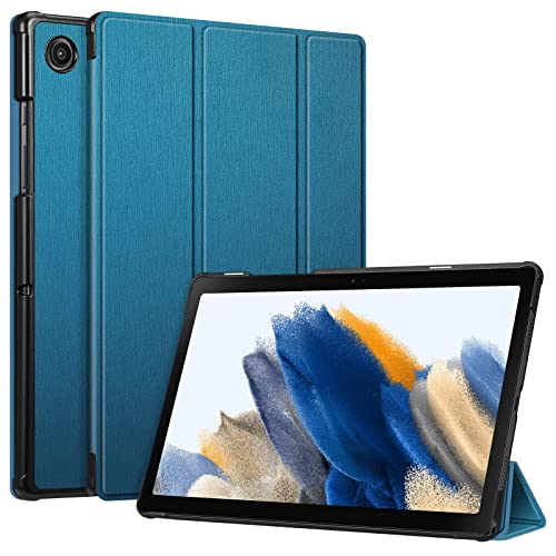 Fintie Hülle für Samsung Galaxy Tab A8 10.5 2021 - Ultra Schlank Kunstleder Schutzhülle Cover mit Auto Schlaf/Wach Funktion für Tab A8 10.5 Zoll SM-X200/X205/X207 Tablet, Pfauenblau von Fintie