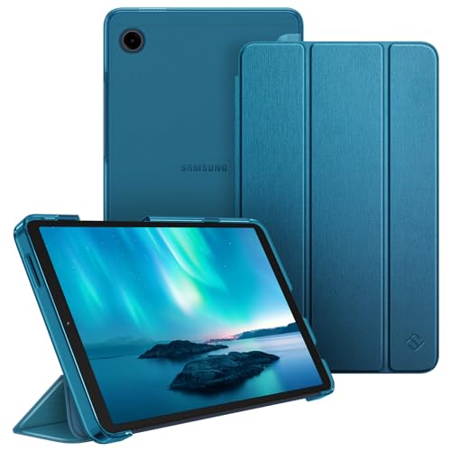 Fintie Hülle für Samsung Galaxy Tab A9 8.7 Zoll 2023, Ultra Dünn Schutzhülle mit Translucent Rückseite Cover für Tablet A9 8,7 SM-X110/X115/X117, Pfauenblau von Fintie
