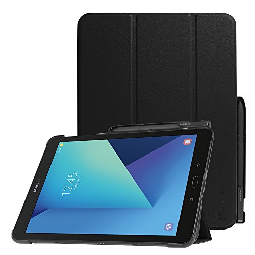 Fintie Hülle für Samsung Galaxy Tab S3 T820 / T825 (9,68 Zoll) Tablet-PC - Ultra Schlank Ständer Schutzhülle Cover Case mit Auto Schlaf/Wach Funktion und eingebautem S Pen Halter, Schwarz von Fintie