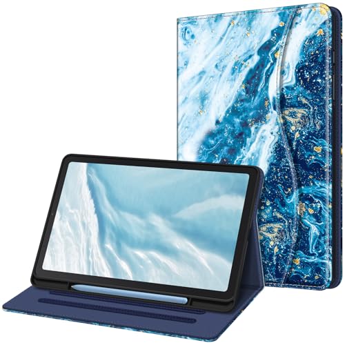 Fintie Hülle für Samsung Galaxy Tab S6 Lite 10.4 2024/2022/2020, Soft TPU Rückseite Gehäuse Schutzhülle mit S Pen Halter und Dokumentschlitze, Meeresblau von Fintie