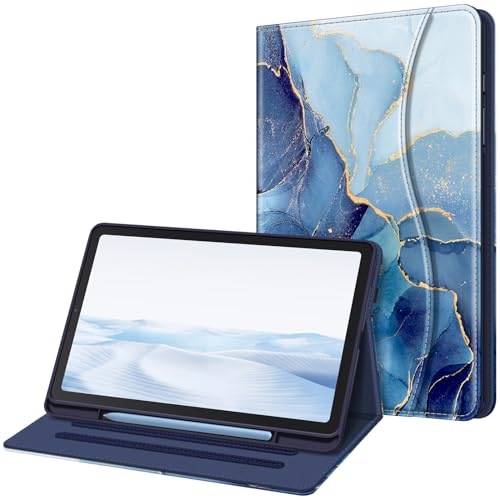 Fintie Hülle für Samsung Galaxy Tab S6 Lite 10.4 2024/2022/2020, Soft TPU Rückseite Gehäuse Schutzhülle mit S Pen Halter und Dokumentschlitze, Ozean Marmor von Fintie