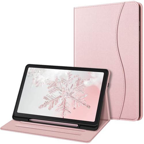 Fintie Hülle für Samsung Galaxy Tab S6 Lite 10.4 2024/2022/2020, Soft TPU Rückseite Gehäuse Schutzhülle mit S Pen Halter und Dokumentschlitze, Roségold von Fintie