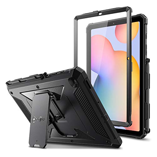 Fintie Hülle für Samsung Galaxy Tab S6 Lite 10.4 2024/2022/2020 - Ganzkörper-Rugged Hybrid Stand Schutzhülle mit eingebauter Schutzfolie, Schwarz von Fintie