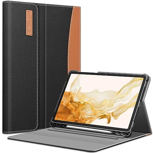 Fintie Schutzhülle für Samsung Galaxy Tab S8 Plus 2022/S7 FE 2021/S7 Plus 2020, 31,9 cm (12,4 Zoll), mit S-Stifthalter, mit mehreren Aufstellwinkeln, Tasche, Auto-Sleep/Wake-Funktion, Schwarz von FINTIE