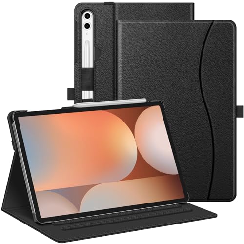 Fintie Hülle für Samsung Galaxy Tab S10 Plus 2024 / S9 FE Plus 5G 12,4 Zoll 2023 mit S Pen Halter, Multi-Winkel Viewing Schutzhülle mit Tasche, Auto Sleep/Wake, Schwarz von FINTIE