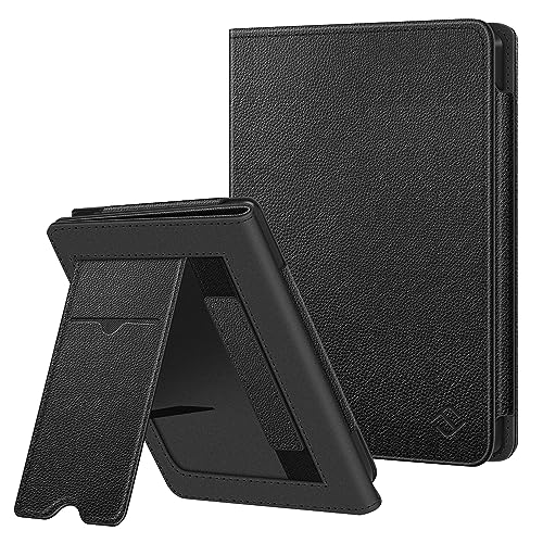 Fintie Hülle für Tolino Shine Color/Shine 5(2024)/Shine 4(2022) & Kobo Clara Colour/Clara BW(2024)/Clara 2E(2022) - Kickstand Hülle mit Kartenfach Handschlaufe und Auto Sleep/Wake, Schwarz von FINTIE