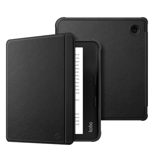 Fintie Hülle für Tolino Vision 6 eReader (2021) / Kobo Libra 2 (2021) eReader - Superleicht Soft TPU Rückseite Abdeckung Schutzhülle mit Auto Schlaf/Wach und Magnetverschluss, Schwarz von FINTIE