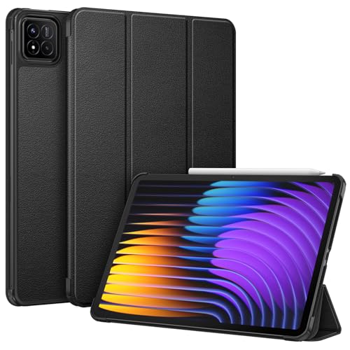 Fintie Hülle für Xiaomi Pad 7 / Pad 7 Pro 11.2 Zoll 2024 - Ultradünne Superleicht Kunstleder Schutzhülle Cover mit Auto Schlaf/Wach Funktion (Schwarz) von FINTIE