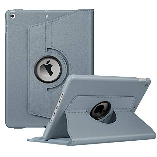 Fintie Hülle für iPad 10.2 Zoll 9.Generation / 8. Gen / 7. Gen (Modell 2021/2020/2019) mit Pencil Halter - 360 Grad Rotierend Stand Schutzhülle Cover mit Auto Schlaf/Wach Funktion, Blaugrau von FINTIE