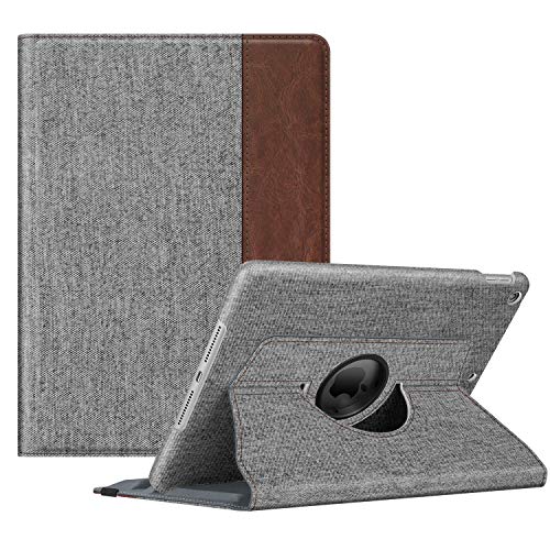 Fintie Hülle für iPad 10.2 Zoll 9.Generation / 8. Gen / 7. Gen (Modell 2021/2020/2019) mit Pencil Halter - 360 Grad Rotierend Stand Schutzhülle Cover mit Auto Schlaf/Wach Funktion, Denim grau von Fintie