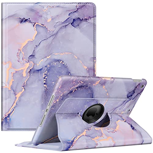 Fintie Hülle für iPad 10.2 Zoll 9.Generation / 8. Gen / 7. Gen (Modell 2021/2020/2019) mit Pencil Halter - 360 Grad Rotierend Stand Schutzhülle Cover mit Auto Schlaf/Wach Funktion, Lilac Marmor von FINTIE
