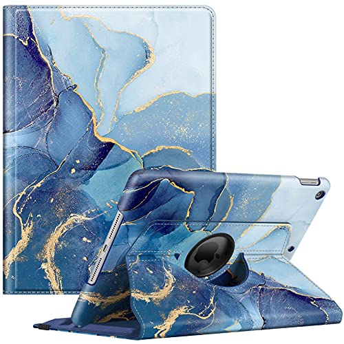 Fintie Hülle für iPad 10.2 Zoll 9.Generation / 8. Gen / 7. Gen (Modell 2021/2020/2019) mit Pencil Halter - 360 Grad Rotierend Stand Schutzhülle Cover mit Auto Schlaf/Wach Funktion, Ozean Marmor von FINTIE
