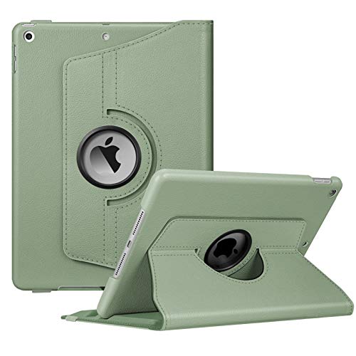 Fintie Hülle für iPad 10.2 Zoll 9.Generation / 8. Gen / 7. Gen (Modell 2021/2020/2019) mit Pencil Halter - 360 Grad Rotierend Stand Schutzhülle Cover mit Auto Schlaf/Wach Funktion, Pastellgrün von FINTIE