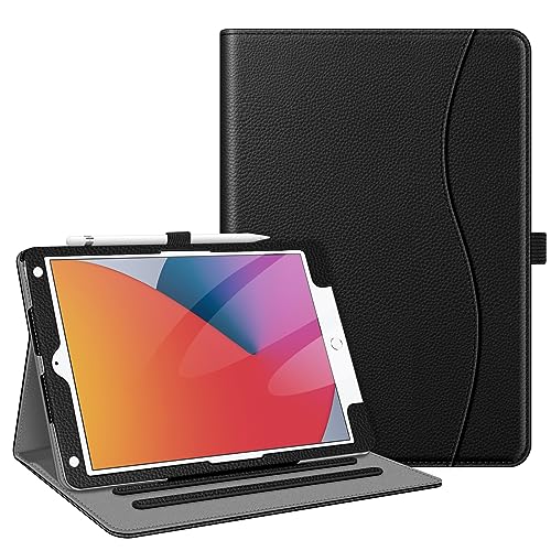 Fintie Hülle für iPad 9. Generation 2021/8. Gen 2020/7. Gen 2019 10.2 Zoll, [Eckenschutz] Multi-Winkel Betrachtung Folio Stand Schutzhülle mit Dokumentschlitze, Auto Sleep/Wake, Schwarz von Fintie